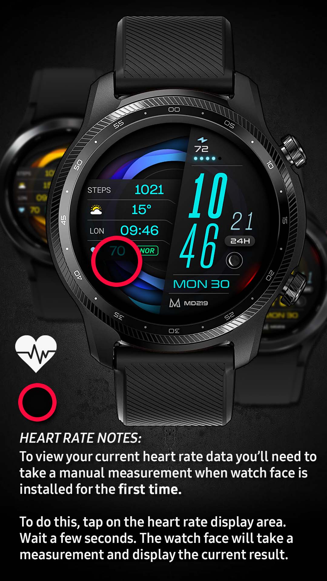 MD219: Digital watch face - Matteo Dini MD Wear OS Tizen MD219: Digital watch face - Matteo Dini MD Wear OS Tizen