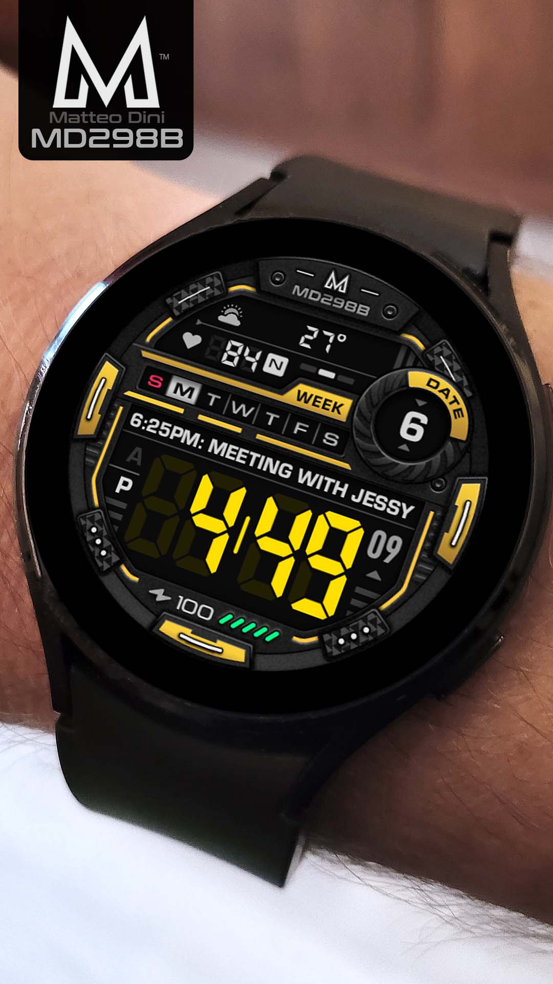 MD298B Digital watch face Matteo Dini MD Wear OS Tizen