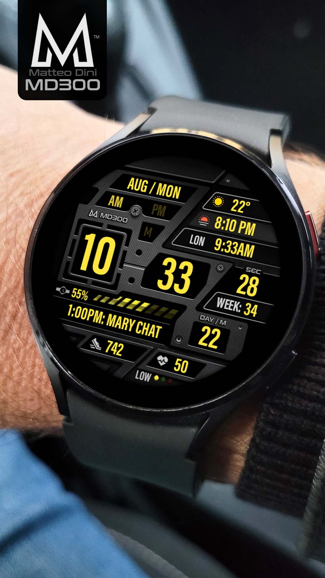 MD300 Digital watch face Matteo Dini MD Wear OS Tizen