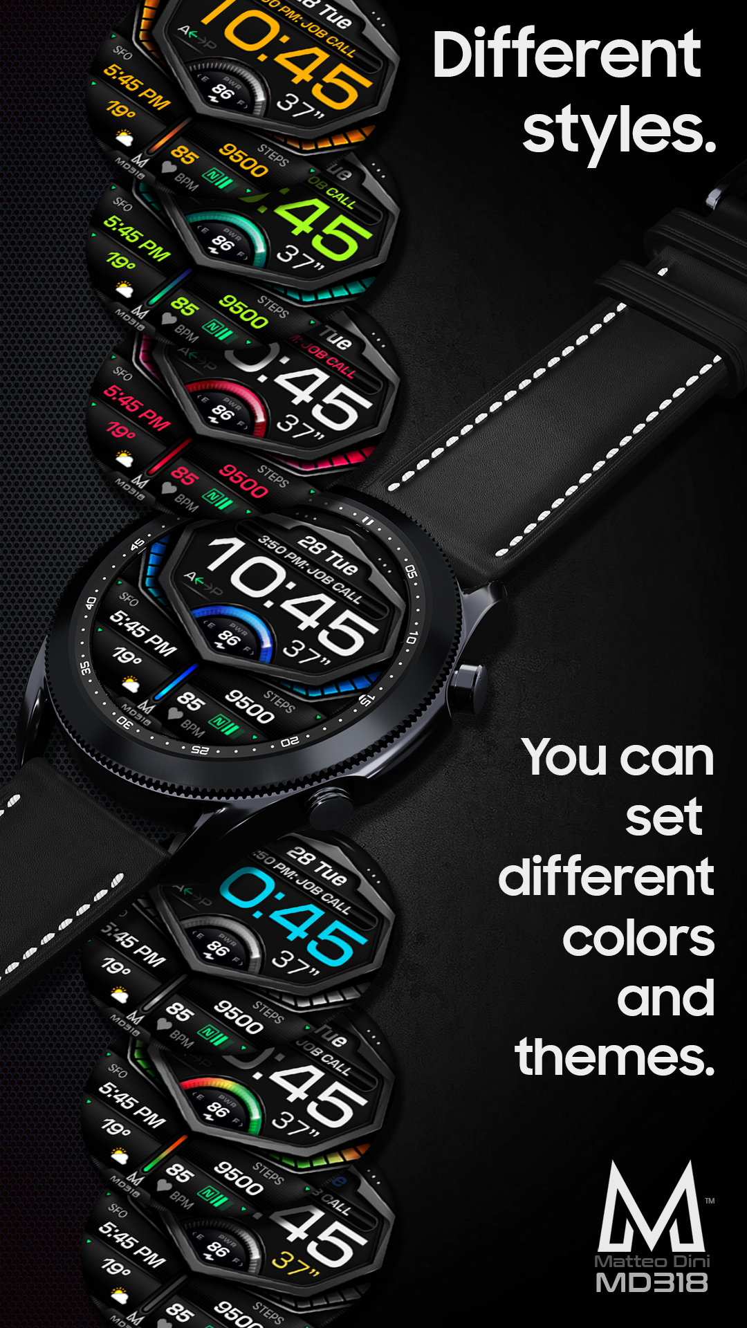 MD318 Digital Watch Face Matteo Dini MD Wear OS Tizen