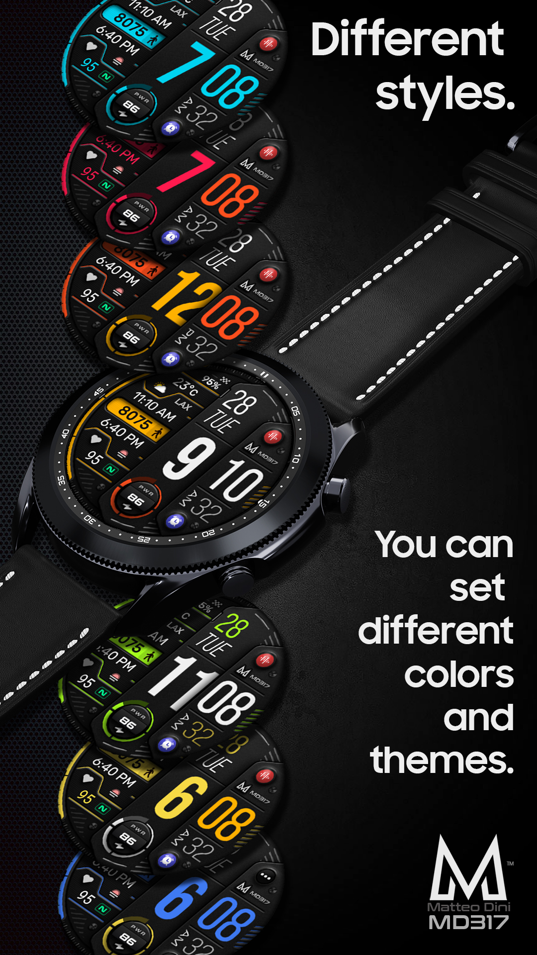 MD317 Digital Watch Face Matteo Dini MD Wear OS Tizen